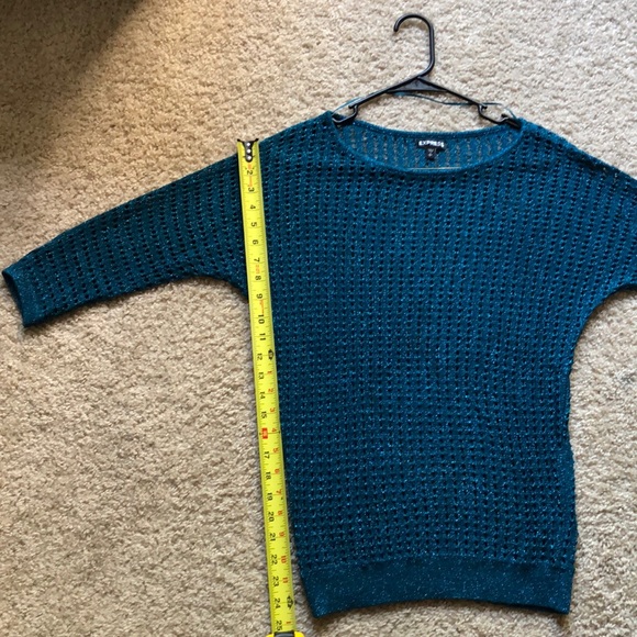 Express 3/4 Sleeve Metallic Tunic Sweater - Picture 5 of 8